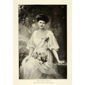  1904 Print Miss Martha McCook Portrait Dress Fashion Roses 
