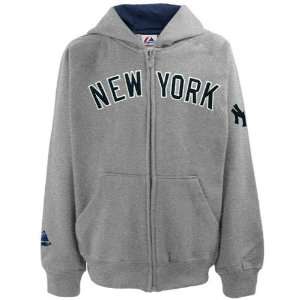   New York Yankees Youth Ash Arched Lettering Full Zip Hoody Sweatshirt