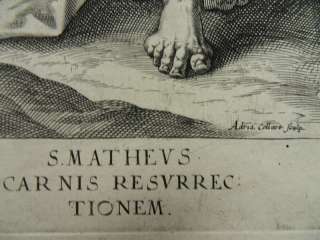 APOSTLE SAINT MATTHEW BIG ENGRAVING COLLAERT VOS 1590 D70  