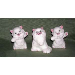  3 Ceramic KITTEN CAT Figurines PURR FECT 