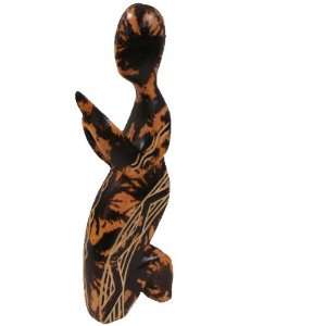  Angel Praying Wooden Figurine Statuette   Mottled (Tie Dye 