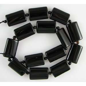  22 23mm black onyx pillow beads 16 strand