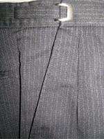 BLACK STRIPE 100% WORSTED WOOL PLEATED TUX PANTS BY LORD WEST, SIZE 37 