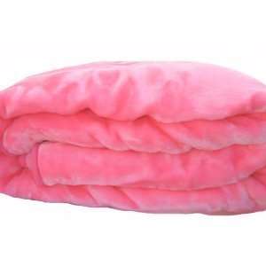  King Size Solid Pink Korean Mink Blanket