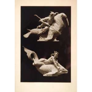 1915 Sculpture Mermaid Merman A. Stirling Calder Print   Orig. Hand 