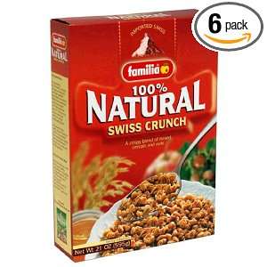 Familia 100% Natural Swiss Crunch Cereal, 21 Ounce Boxes (Pack of 6 