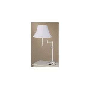 State Street Collection 1 Light Swing Arm Table Lamp with Calais White 