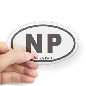 North Pole NP Euro Christmas Oval Sticker by 
