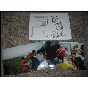 Tiger Woods & Phil Mickelson Signed Augusta Card 