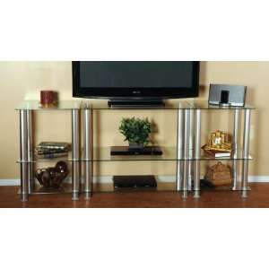  82 Inch Extra Tall Glass and Aluminum LCD and Plasma TV 