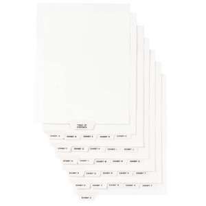 Preprinted Legal Bottom Tab Dividers, Tab Title Exhibit F, Letter Size 