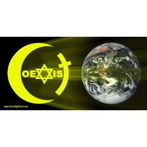  Coexist Round Logo shining light on Earth. Bumper Sticker 