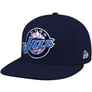  New Era Utah Jazz Navy Blue 59FIFTY Primary Logo Flat Brim 
