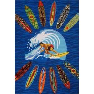 Fun Rugs Surf Time Surfer Dude ST 21 Multi 39 x 58 