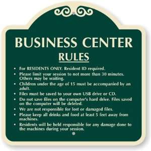  Business Center Rules Designer Signs, 18 x 18 Office 
