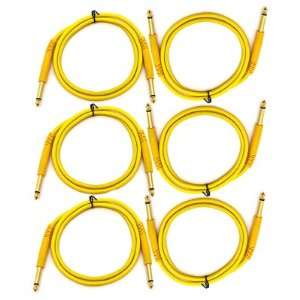   Mono TS 1/4 Yellow Patch Cables   Unbalanced Musical Instruments