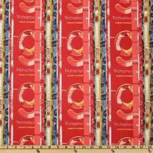  44 Wide Germania Rosse Buurt Stripe Red Fabric By The 