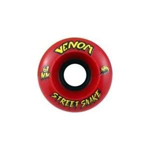  Venom Street Snakes Red Longboard Wheels   61mm 80a (Set 