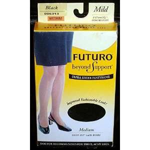   Futuro Ultra Sheer Mild Medium Black Pantyhose