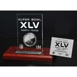  Super Bowl 45 XLV North Texas Silver Coin in Etched 