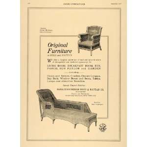  1917 Ad Chaise Lounge Chair Sons Cunningham Reed Rattan 