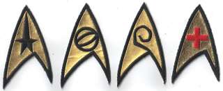 Star Trek Classic TV Series Chest Insignia 4 Patch Set  