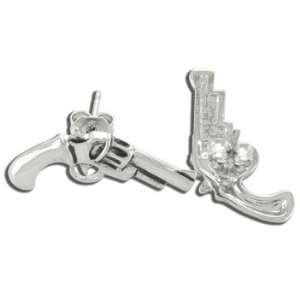  Mini Silver Gun Studs Jewelry