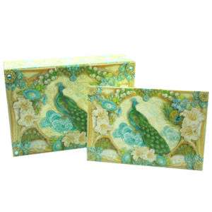 PUNCH STUDIO 12 NOTE CARDS & ENVELOPES  PEACOCK  