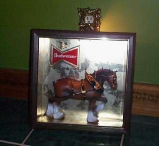 Vintage Original Budweiser Clydesdale Horse Figure Beer Light Sign old 