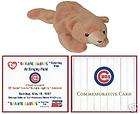   BABY Cubbie BEAR 5/17/97 SPORTS COMMEMORATIVE Chicago Cubs OPENING DAY