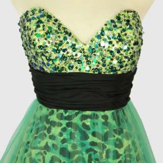   Green Leopard Prom Pageant Evening Gown NWT (Size 2, 4, 8, 10)  