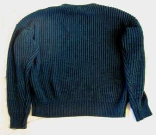   Size Large Vintage Kentfield Bulky Knit Sweater Teal Green Long Sleeve
