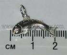 Sterling Silver Trout Charm ( Fish Fishing Fly )  