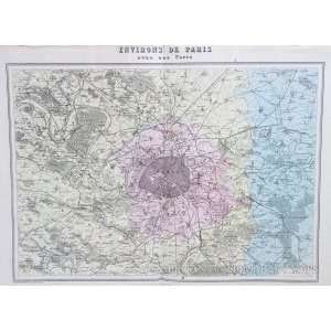  Vuillemin Map of Paris and Suburbs (1886)