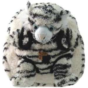  Kids White Backpack With Tiger Stuffie  Affordable Gift 