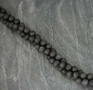 Black Lava 6mm 16 Round Beads Loose Strand  