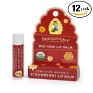  BeeCeuticals Organics Organic Strawberry Lip Balm   .15 Oz 