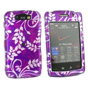  For Blackberry Storm 2 Storm2 Hard Case Floral Purple 
