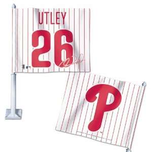  MLB Chase Utley Car Flag   Set of 2