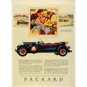  Packard Motor Car Co Blue Convertible Automobile Jockey Horse Racing 