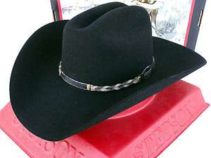 Stetson Cowboy Hat 4X Buffalo Fur Felt Black Portage  