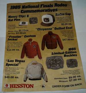 HESSTON MINI BELT BUCKLE~NATIONAL FINALS RODEO 1985~NFR  