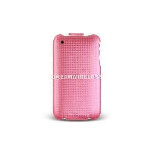  Hot Pink Carbon Fiber Fabric Crystal Cover Case w/Flip for 