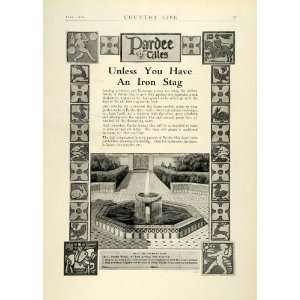  1929 Ad C Pardee Works Tiles Iron Stag Water Fountain Home 