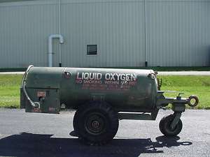 Tank Liquid Oxygen 50 Gal. Stain. Steel on Trailer  