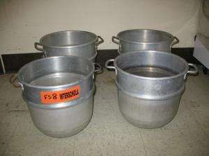 Lot of 4 Stainless Steel Deep Mixing Pots Bowls Handles  
