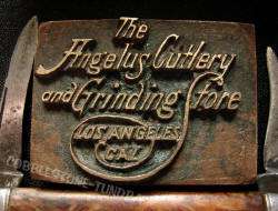 los angeles california the angelus cutlery grinding store close up the 