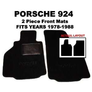 Porsche 924 OEM *BLACK* Floor Carpet Mats Matting (Two Piece Front 