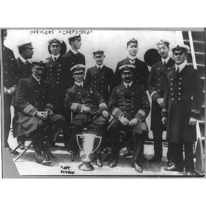  Officers of CARPATHIA,Cunard line transatlantic passenger 