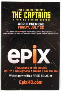 2011 Comic Con Star Trek The Captains Epix Promo Card  